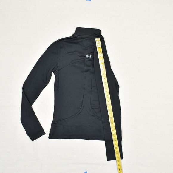Under Armour Women 1/4 Zip Pullover Sweatshirt Polyester Black M Fitted Coldgear - Picture 6 of 8